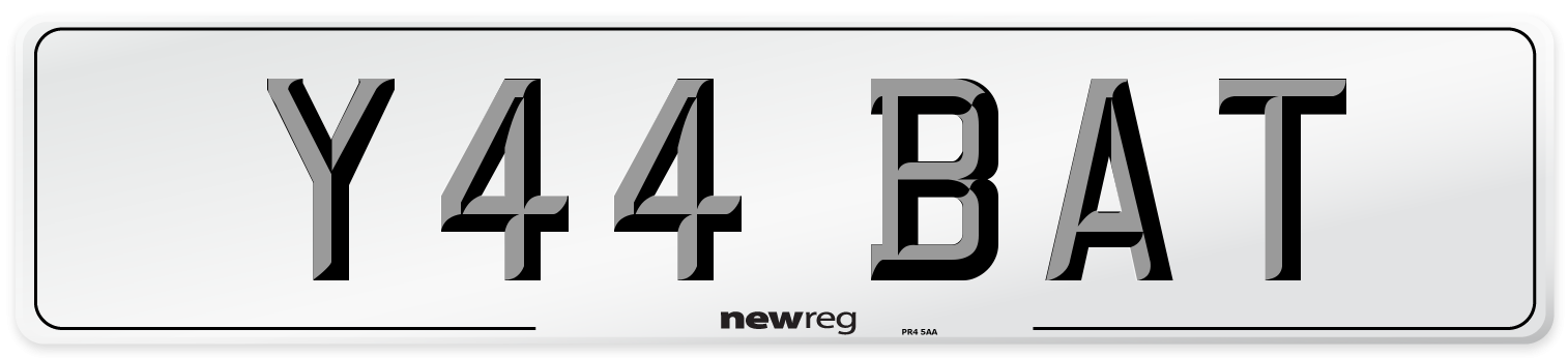 Y44 BAT Number Plate from New Reg